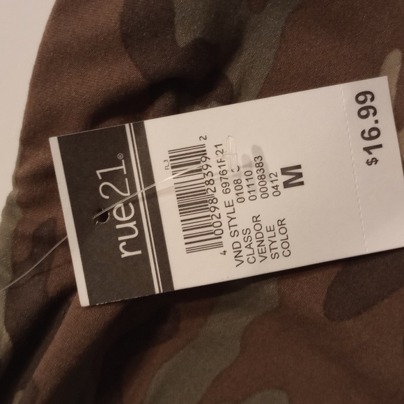 NWT rue 21 double lined mini sleeveless tube dress,size medium, army print - Picture 2 of 4
